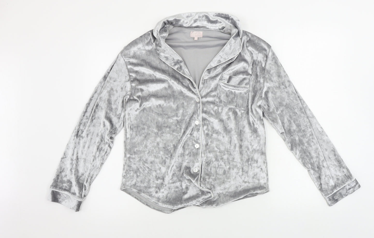 ala mode Womens Grey   Basic Button-Up Size 8