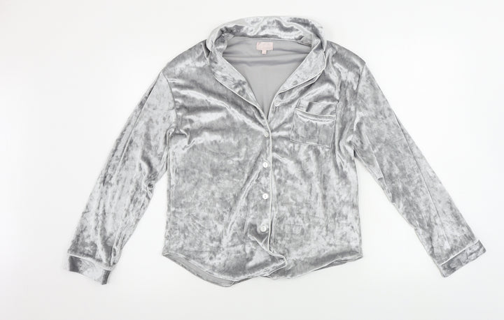 ala mode Womens Grey   Basic Button-Up Size 8