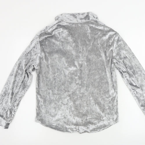 ala mode Womens Grey   Basic Button-Up Size 8
