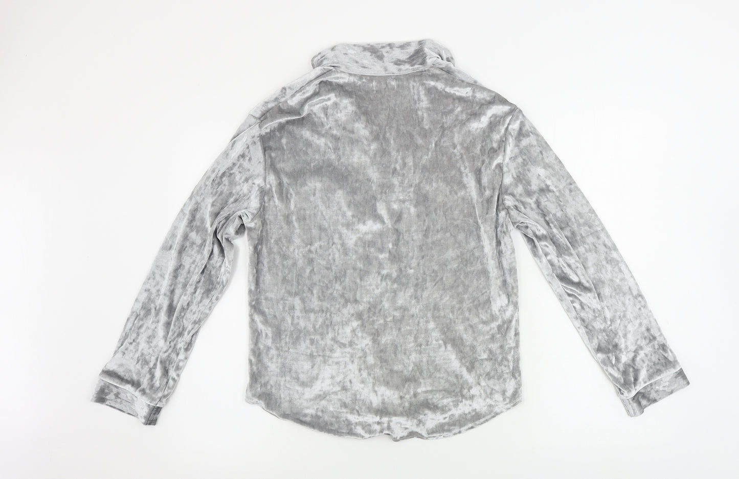 ala mode Womens Grey   Basic Button-Up Size 8