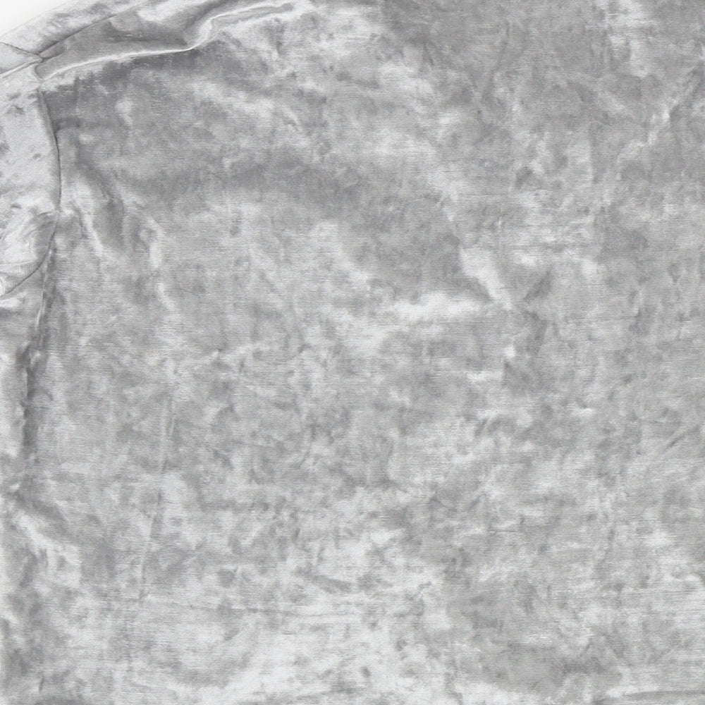 ala mode Womens Grey   Basic Button-Up Size 8