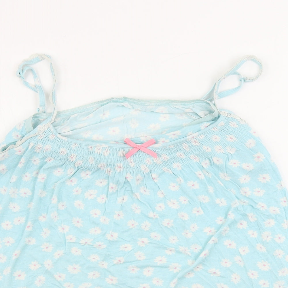 Marks and Spencer  Womens Blue Floral  Basic T-Shirt Size 16