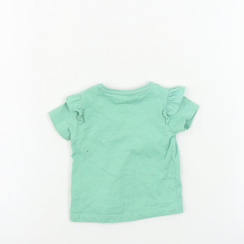 F&F  Girls Green   Basic T-Shirt Size 0-3 Months
