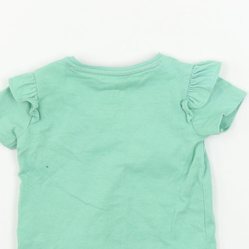 F&F  Girls Green   Basic T-Shirt Size 0-3 Months