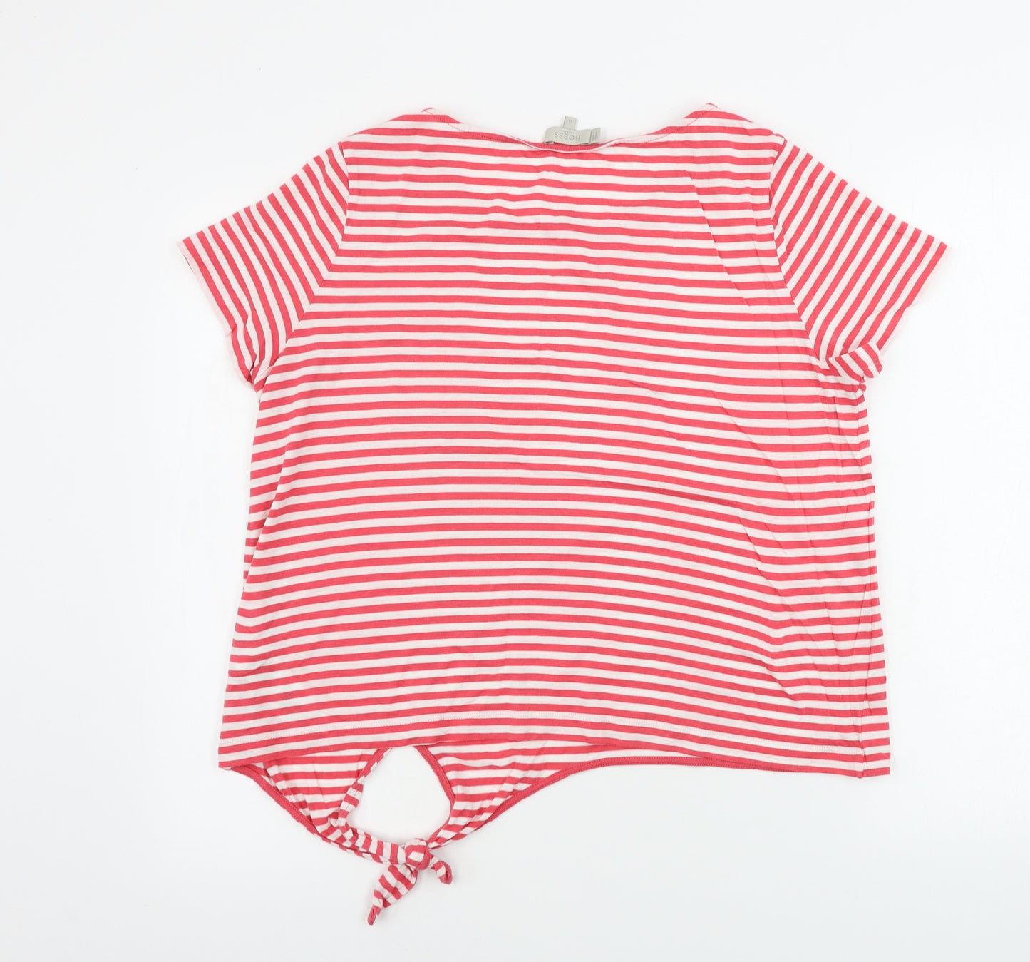 Hobbs Womens Red Striped  Basic T-Shirt Size XL