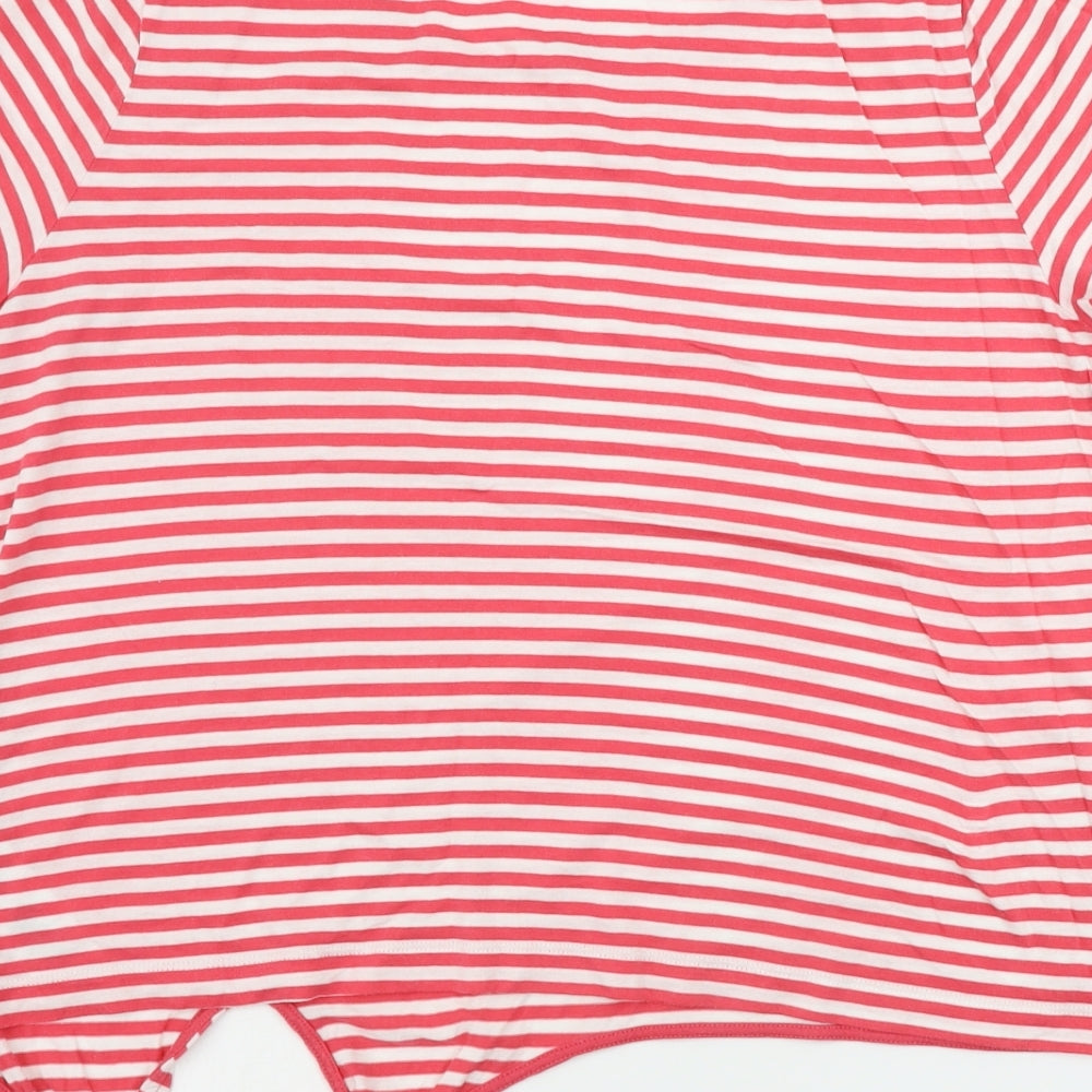 Hobbs Womens Red Striped  Basic T-Shirt Size XL