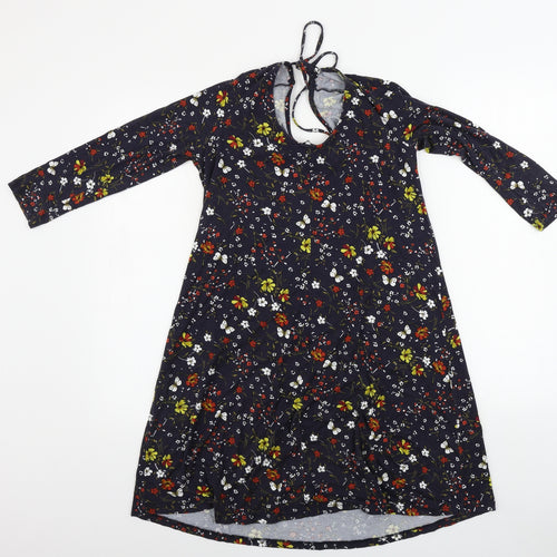 TU Womens Black Floral  A-Line  Size 10