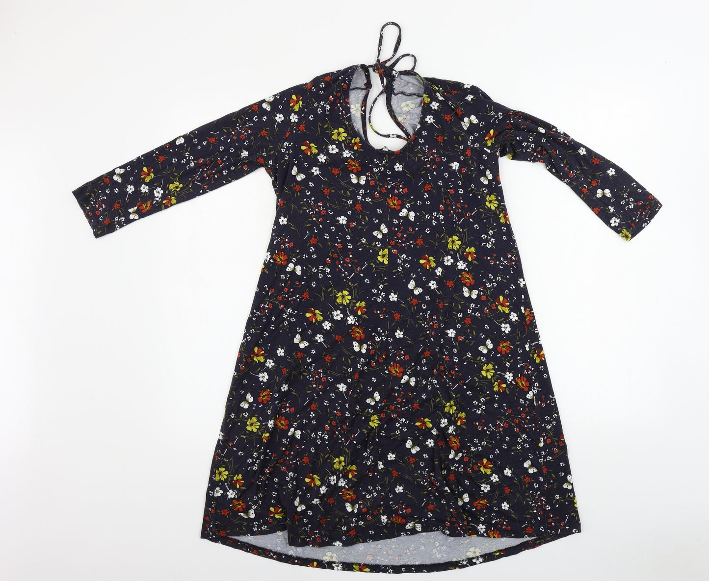TU Womens Black Floral  A-Line  Size 10