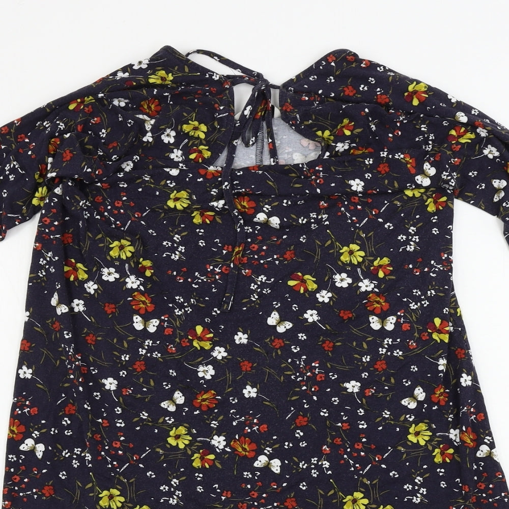 TU Womens Black Floral  A-Line  Size 10