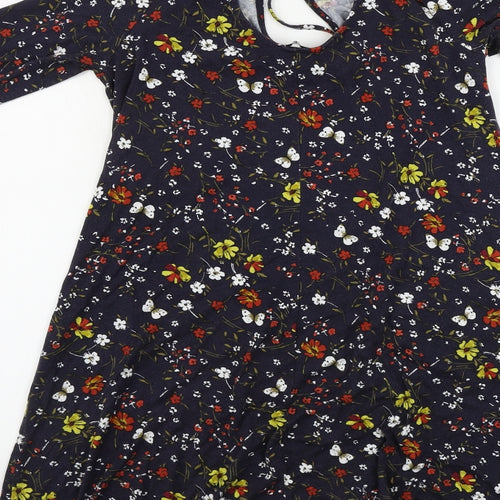 TU Womens Black Floral  A-Line  Size 10