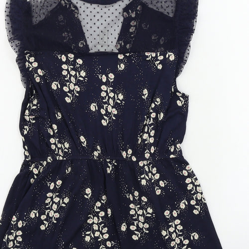 H&M  Womens Blue Floral  Basic T-Shirt Size S