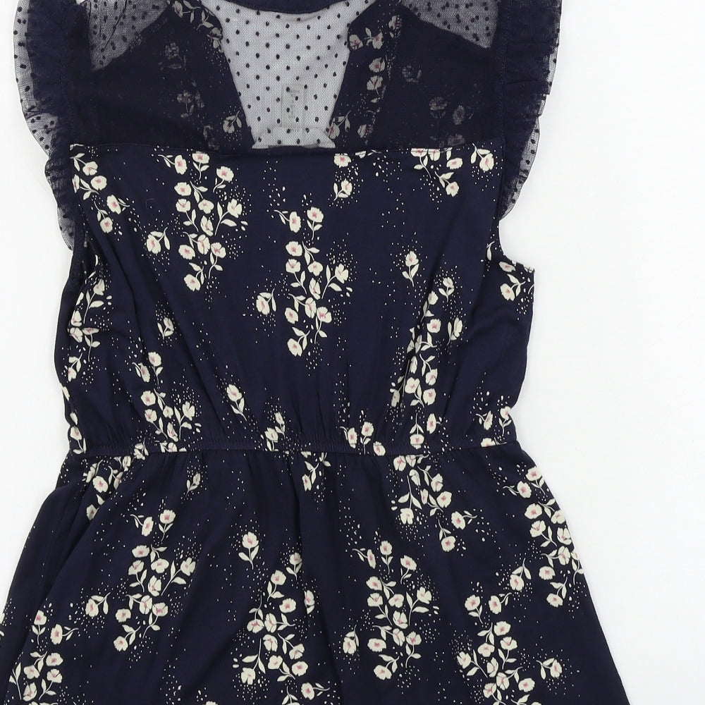 H&M  Womens Blue Floral  Basic T-Shirt Size S