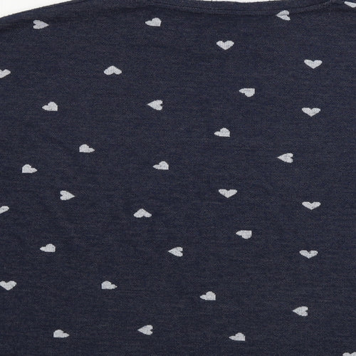 TU Womens Blue   Pullover Jumper Size 10  - heart pattern