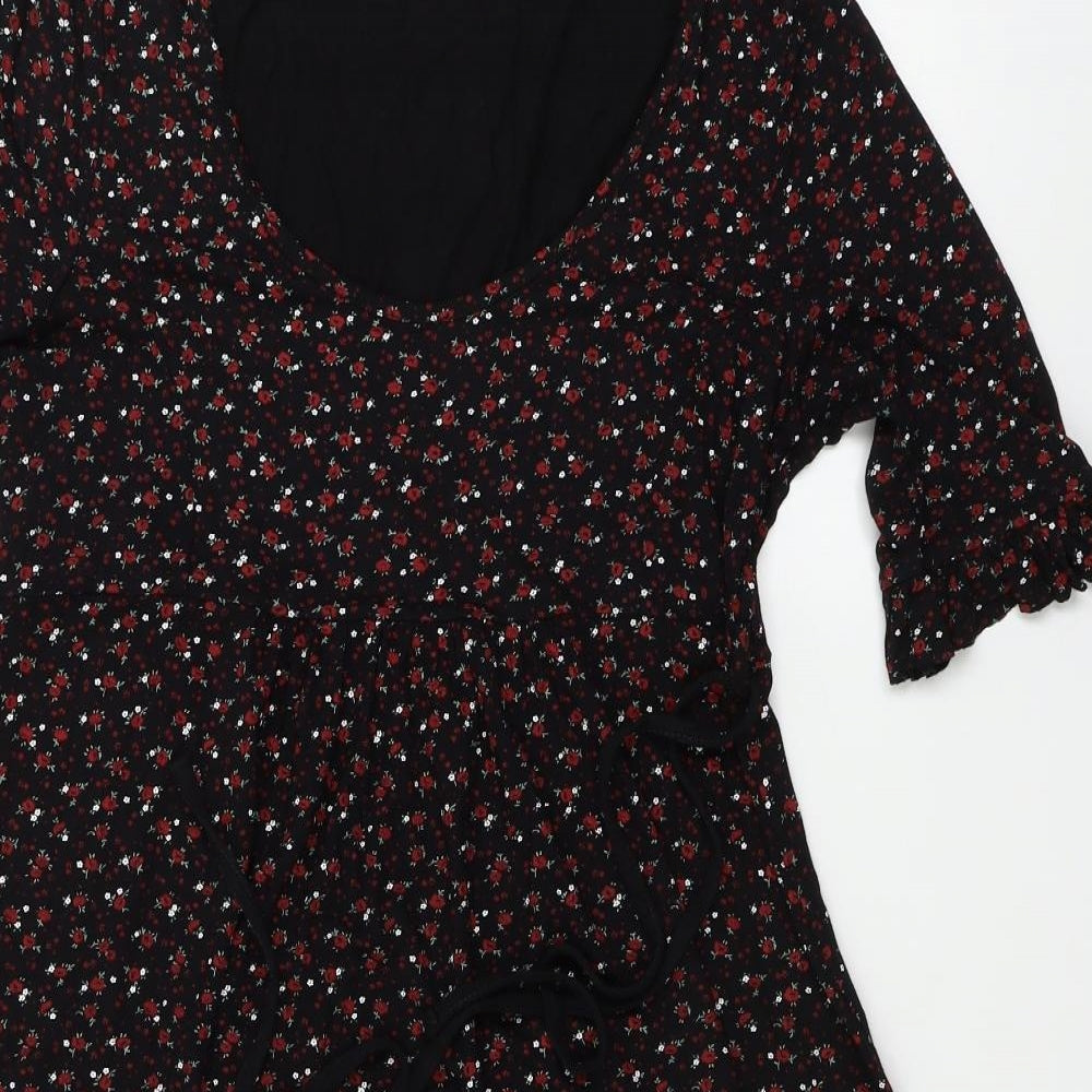 Heavenly Bump  Womens Black Floral  A-Line  Size 10