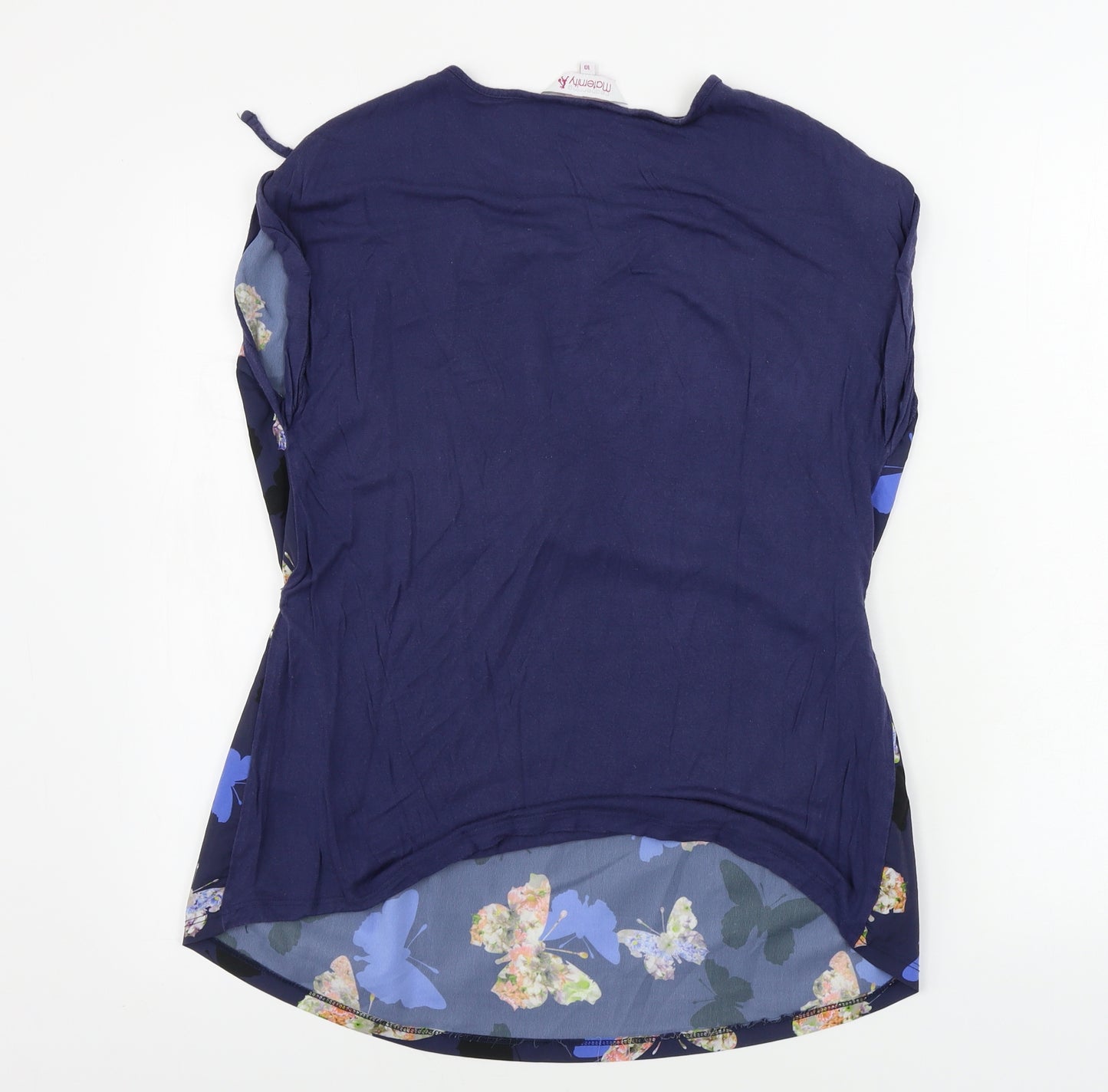 Red Herring  Womens Blue Animal Print  Basic Blouse Size 10  - butterfly pattern