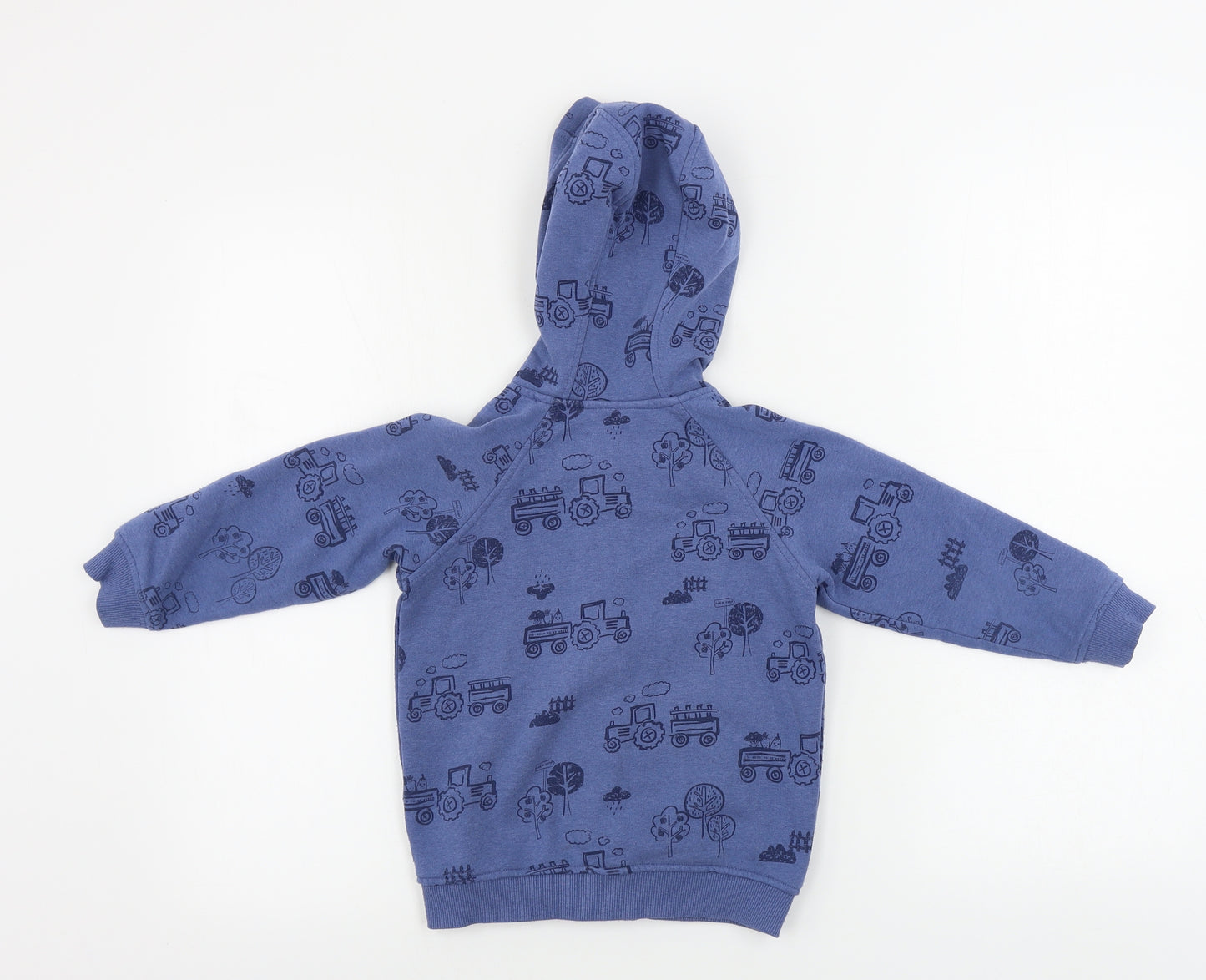 Preworn  Boys Blue   Full Zip Hoodie Size 3-4 Years