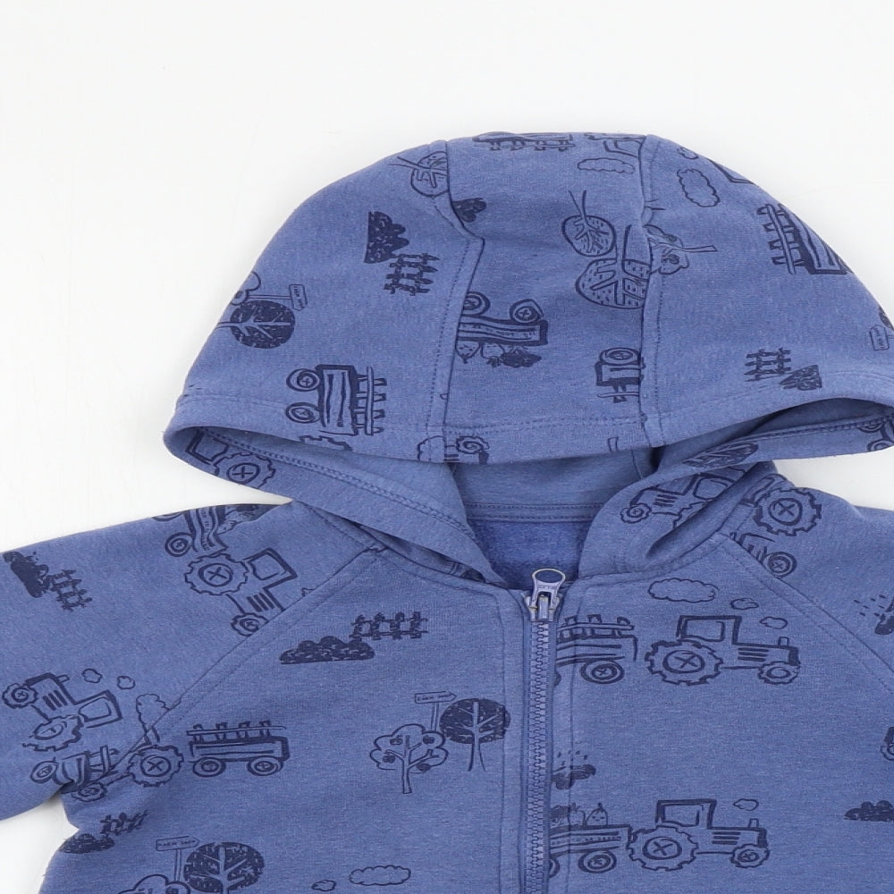 Preworn  Boys Blue   Full Zip Hoodie Size 3-4 Years