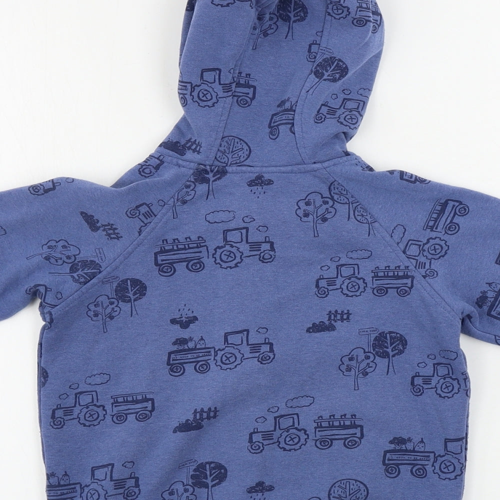 Preworn  Boys Blue   Full Zip Hoodie Size 3-4 Years