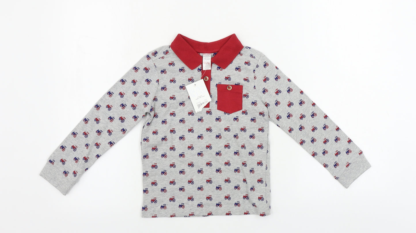 Mini Club Boys Grey   Basic Polo Size 4-5 Years