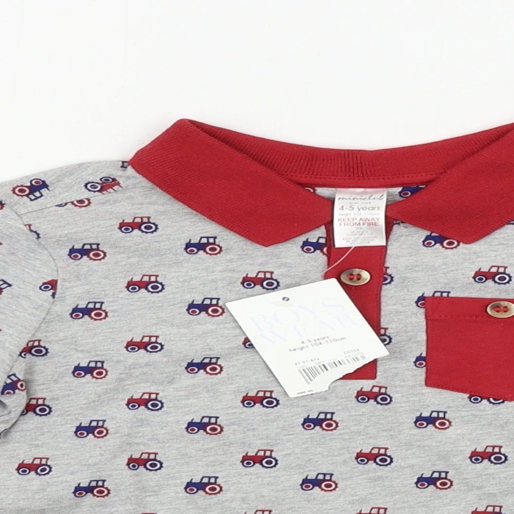 Mini Club Boys Grey   Basic Polo Size 4-5 Years