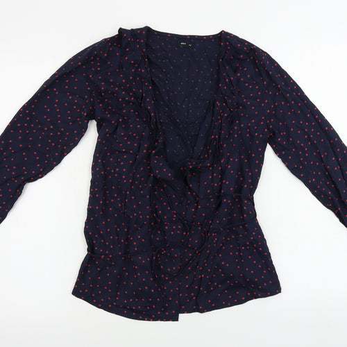 Only Womens Blue Polka Dot  Basic Blouse Size 6