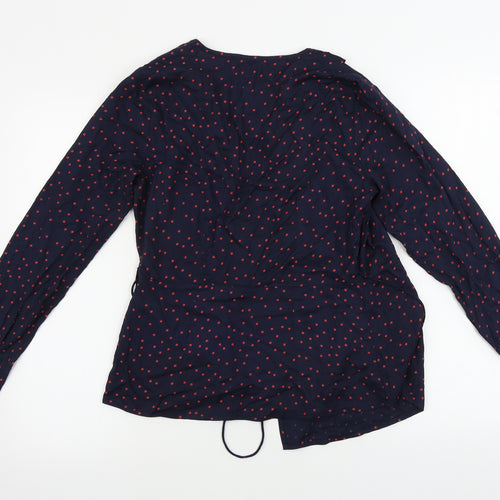 Only Womens Blue Polka Dot  Basic Blouse Size 6
