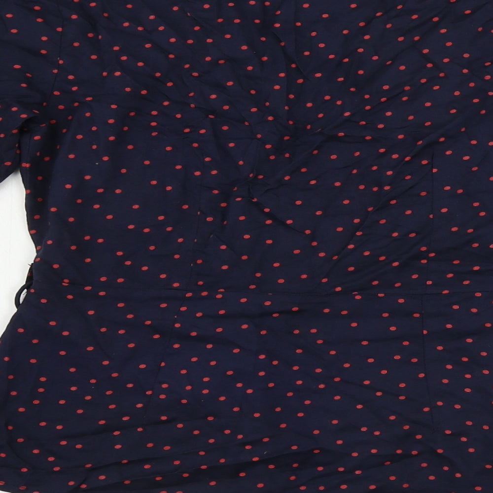Only Womens Blue Polka Dot  Basic Blouse Size 6