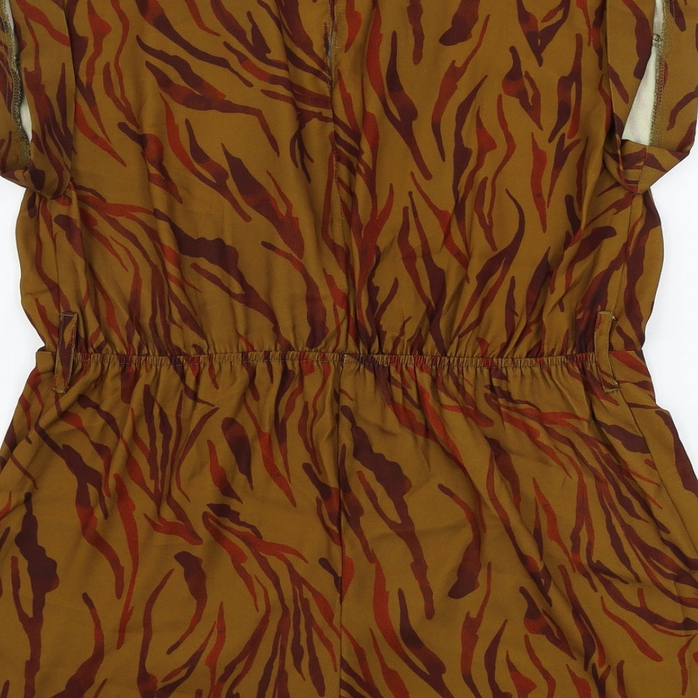 River Island  Womens Brown Animal Print  Jumpsuit One-Piece Size 14