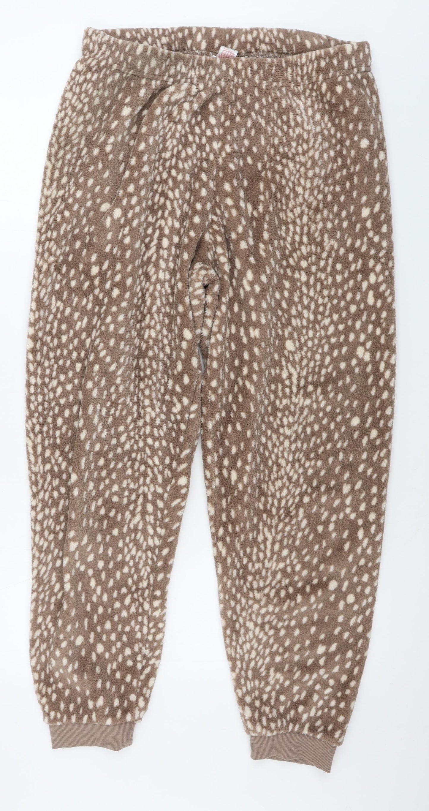 Primark  Womens Beige Animal Print  Sweatpants Trousers Size L L25 in