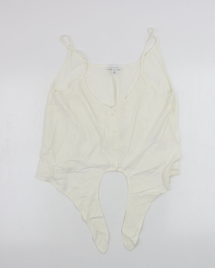 Topshop Womens Ivory Basic Tank Size 14