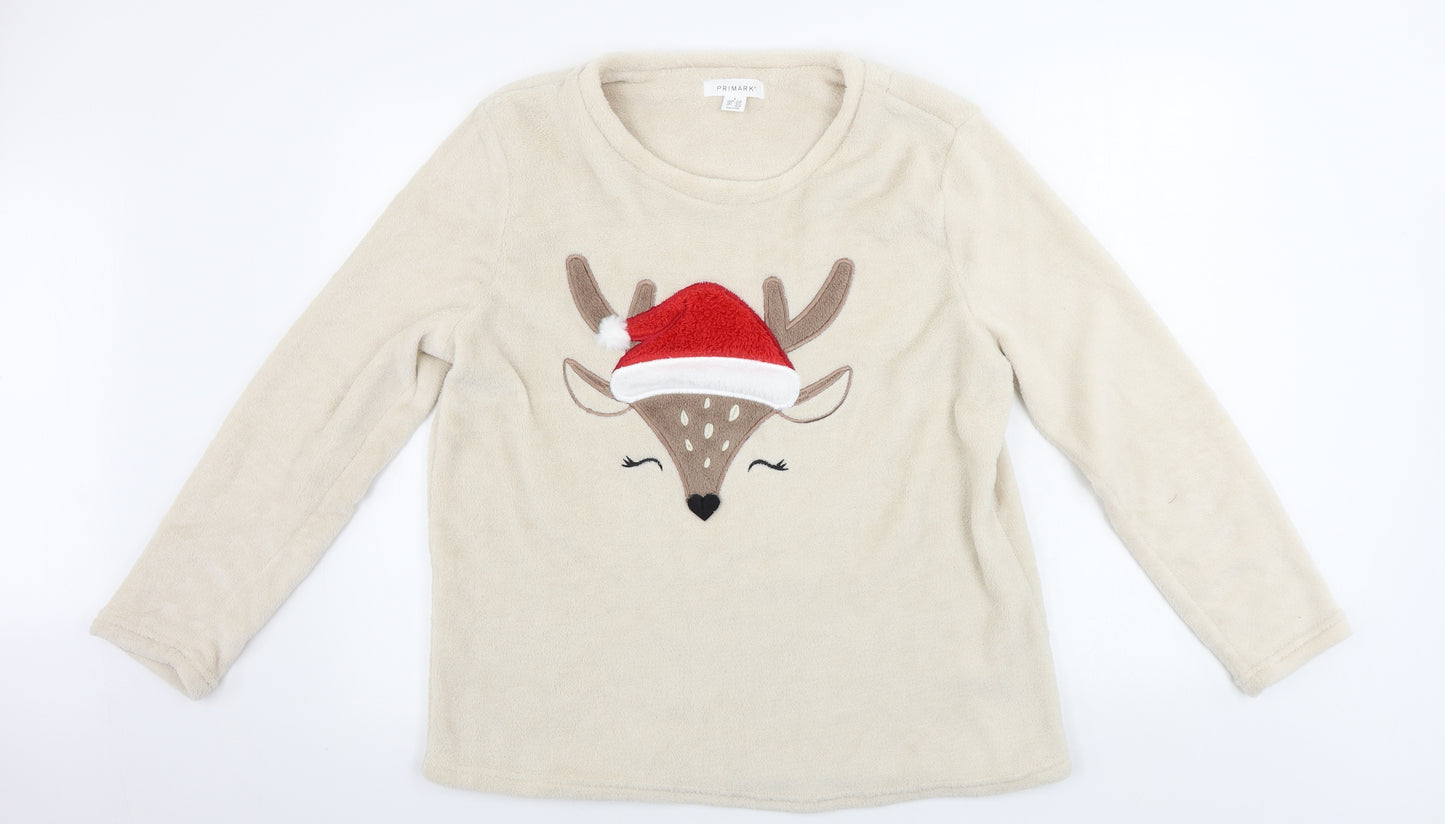 Primark  Womens Beige   Pullover Jumper Size L  - Christmas Jumper