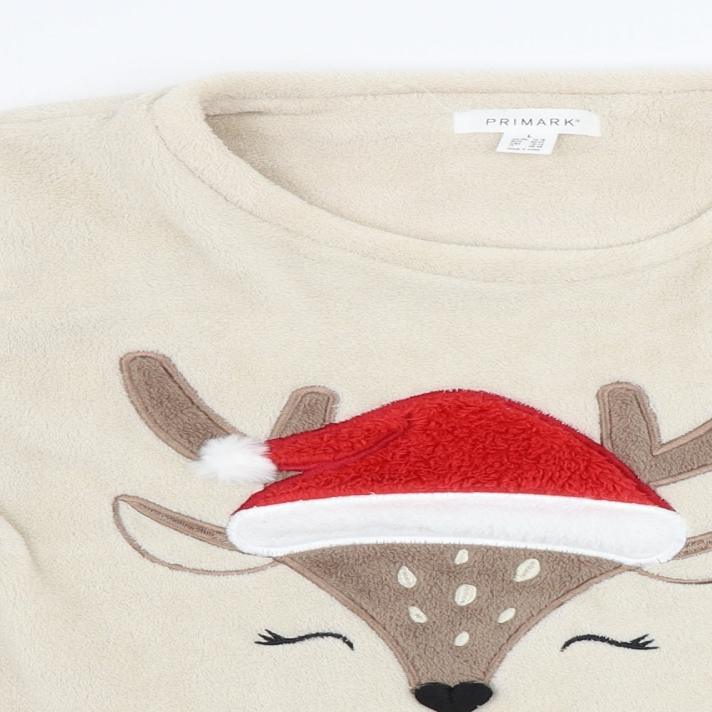 Primark  Womens Beige   Pullover Jumper Size L  - Christmas Jumper