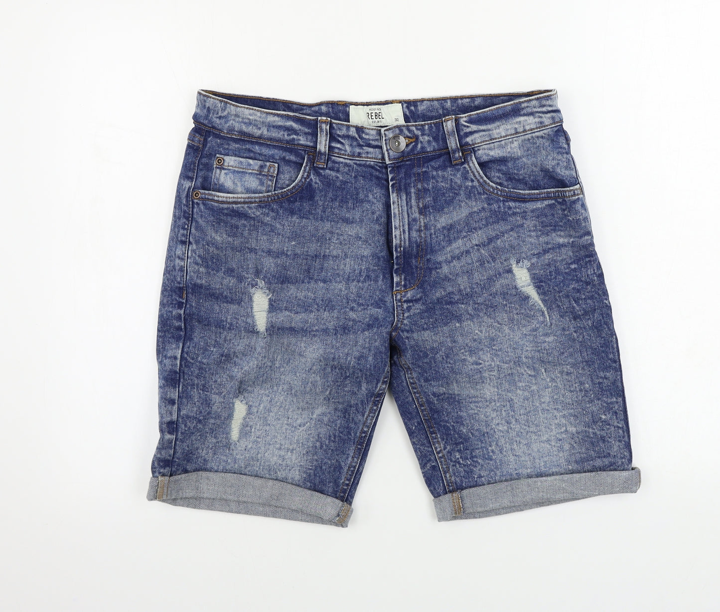 REDEFINED   Mens Blue  Denim Chino Shorts Size 32 in