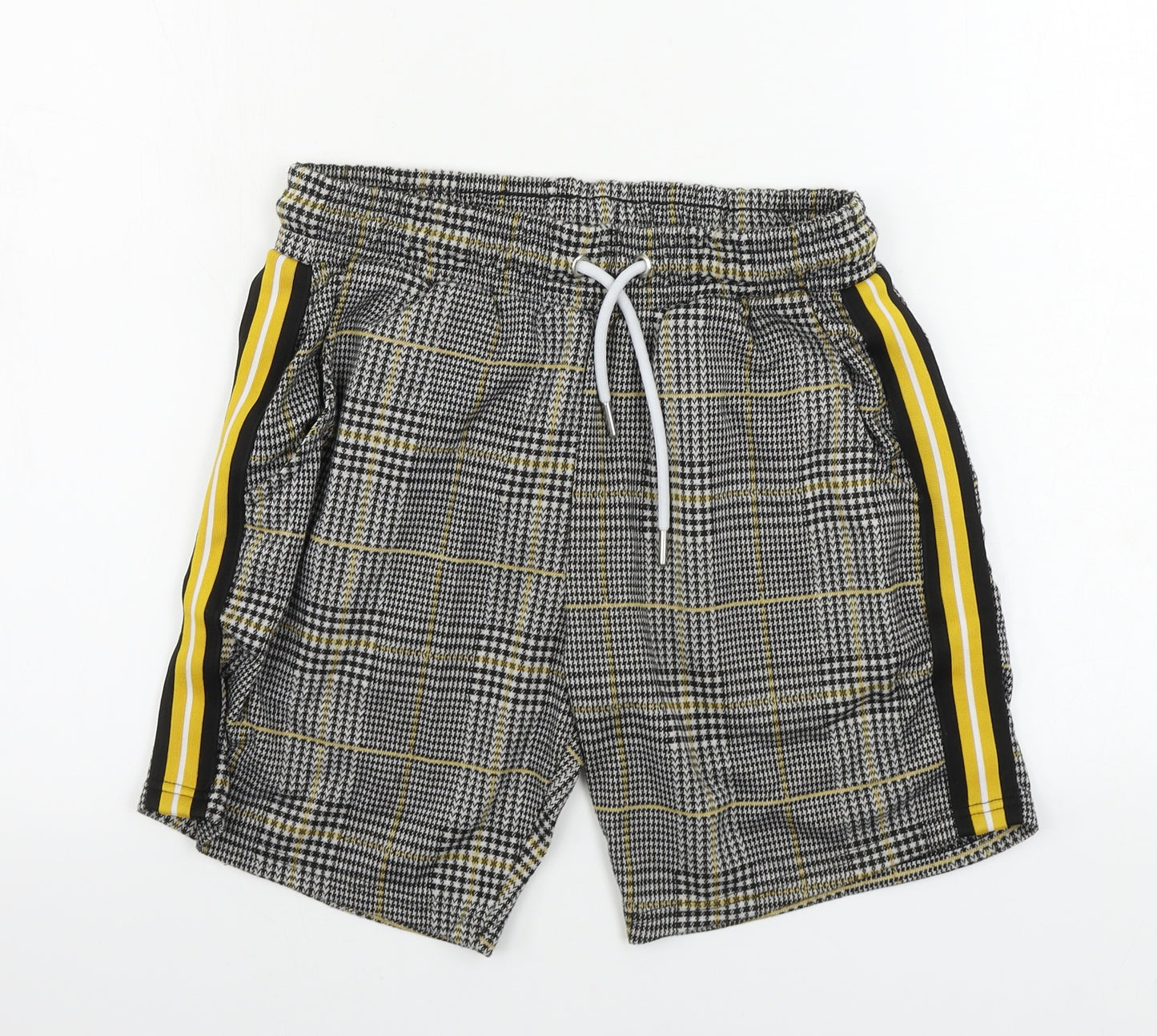 Boohoo  Mens Beige Check  Sweat Shorts Size M