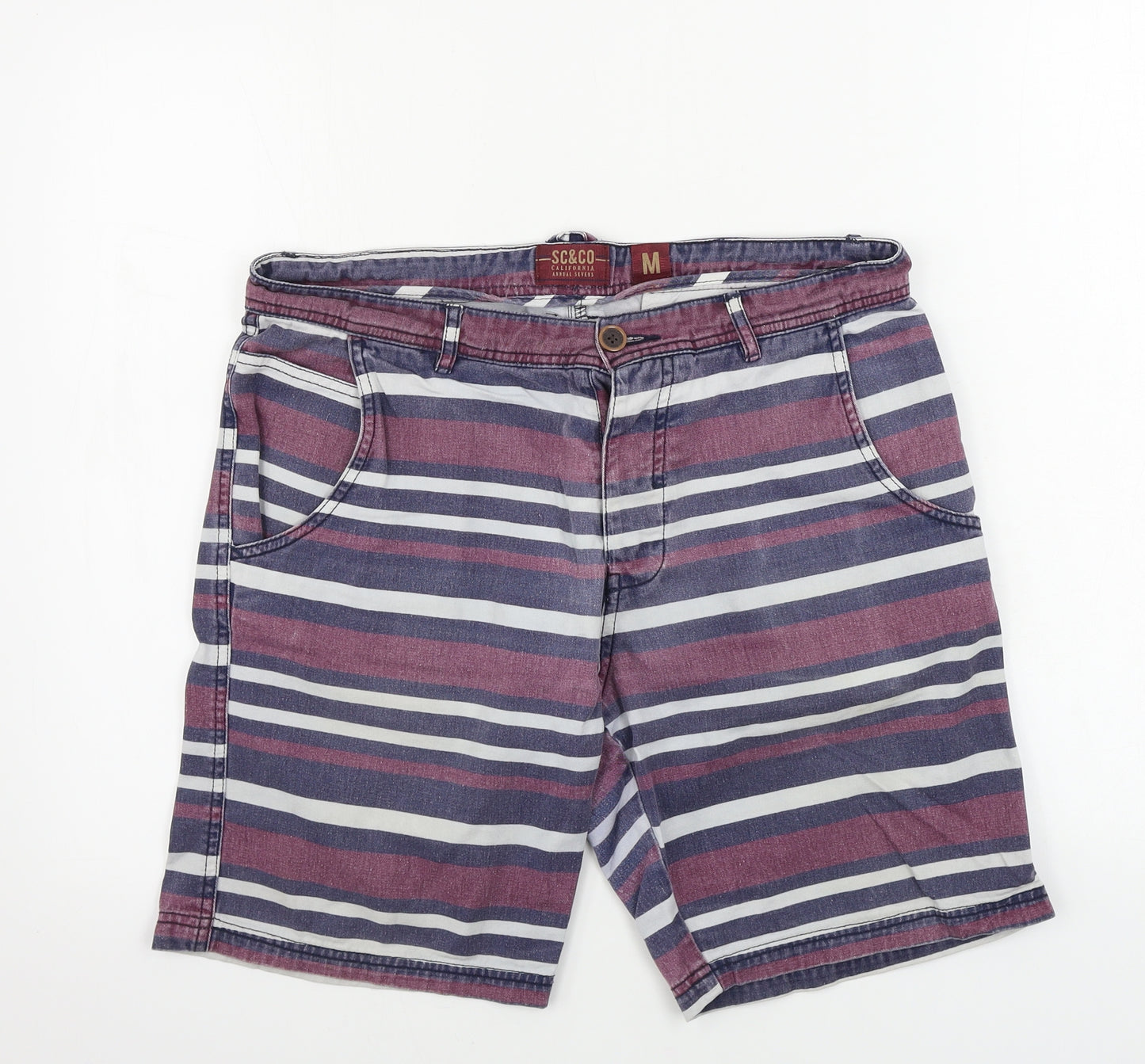 sc&co Mens Red Striped  Chino Shorts Size M