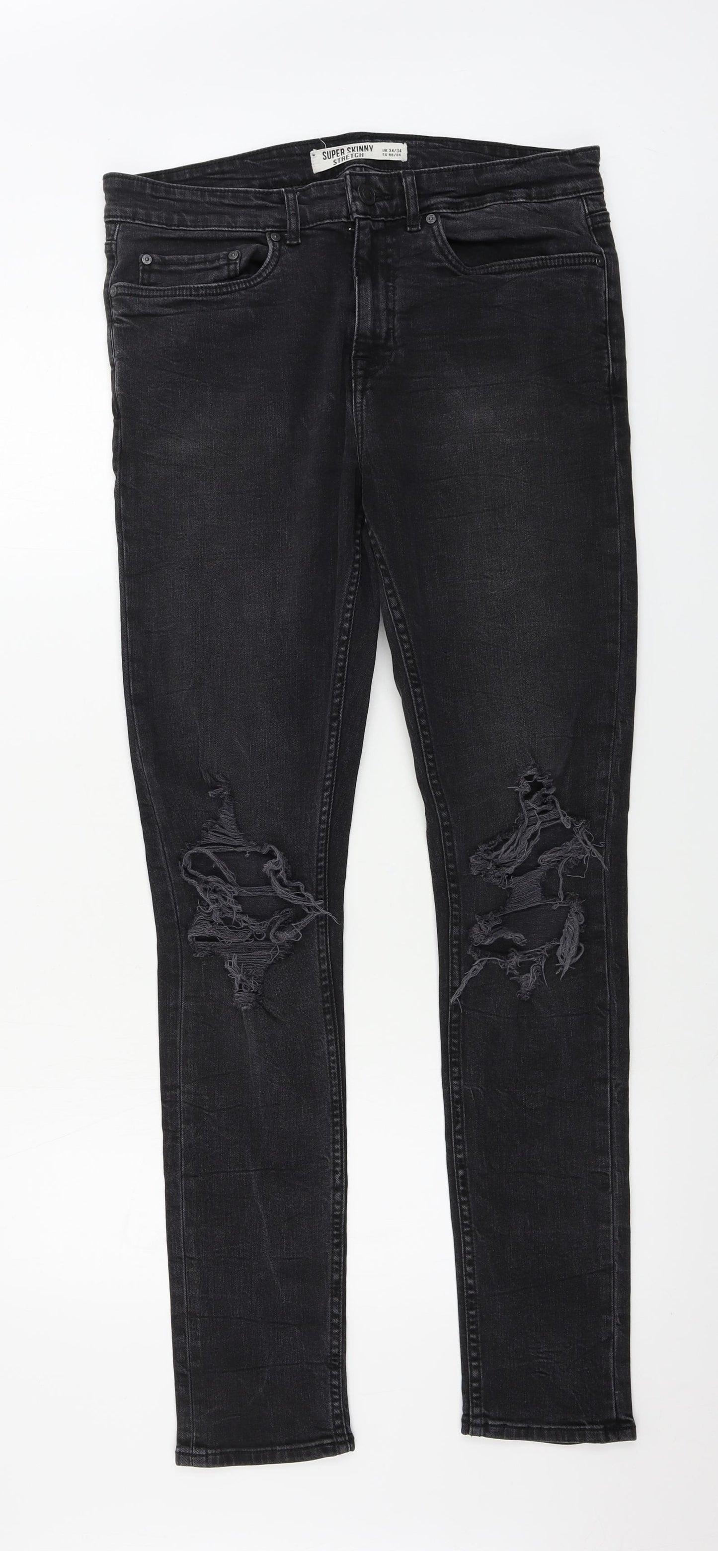 New Look  Mens Black   Skinny Jeans Size 34 in L34 in