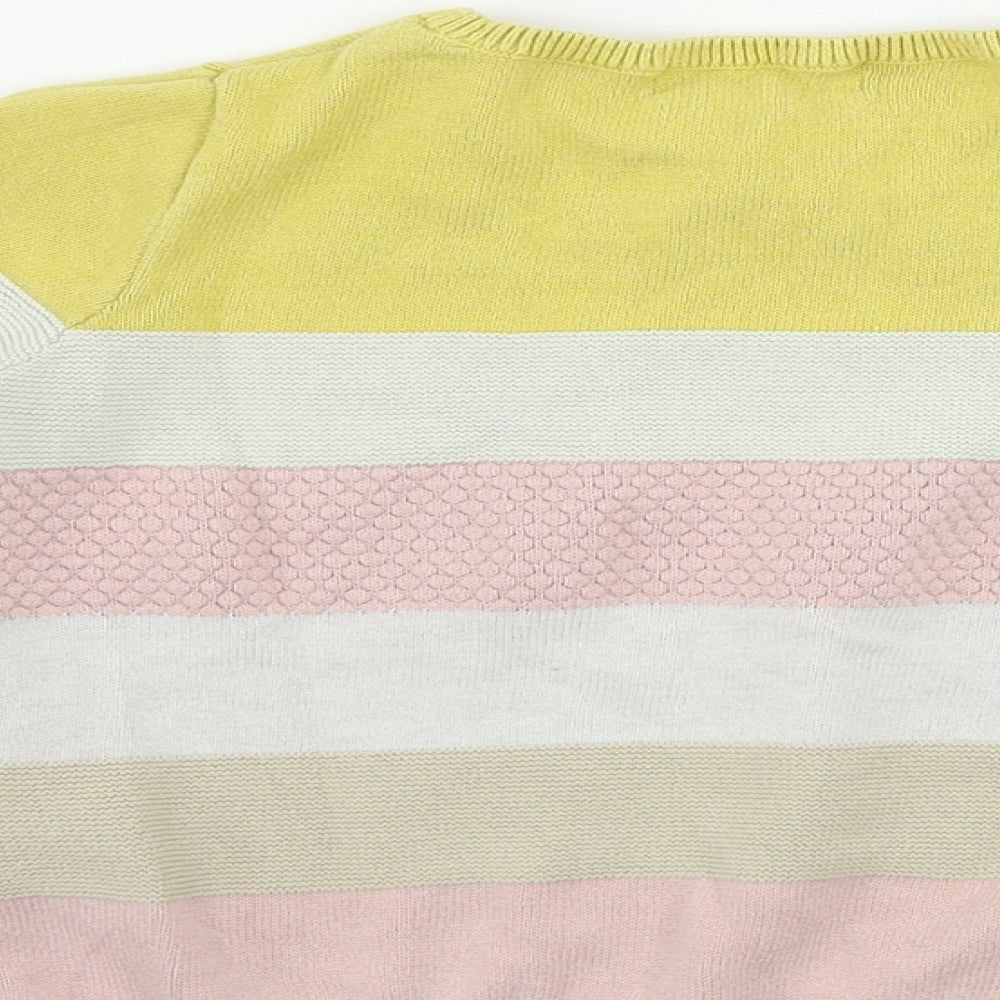 H&M  Girls Beige Striped  Pullover Jumper Size 4-5 Years