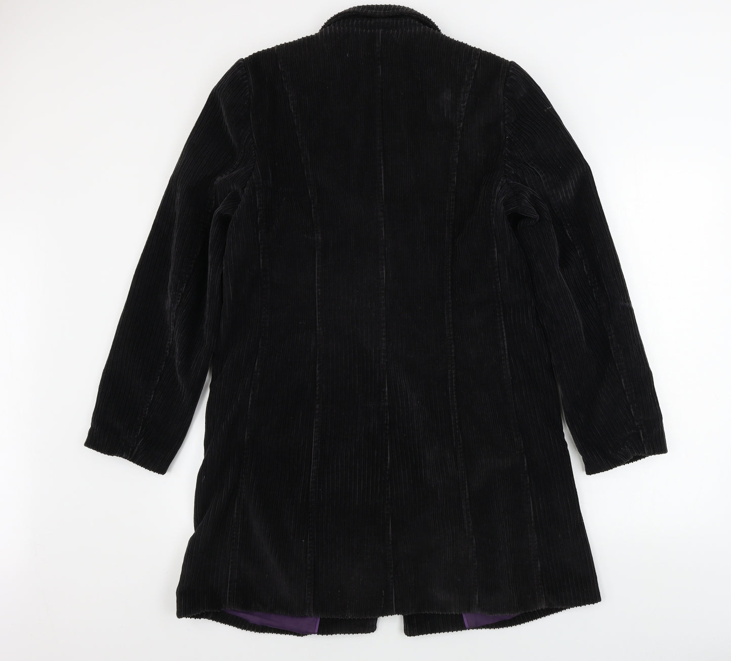 Marks and Spencer Womens Black Houndstooth Corduroy Jacket Coat Size 8