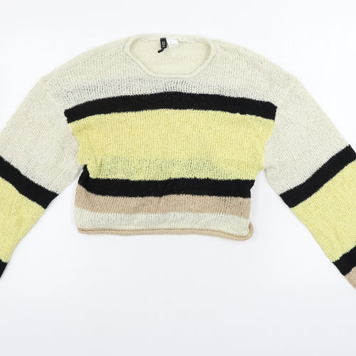H&M  Womens Beige Striped  Pullover Jumper Size S