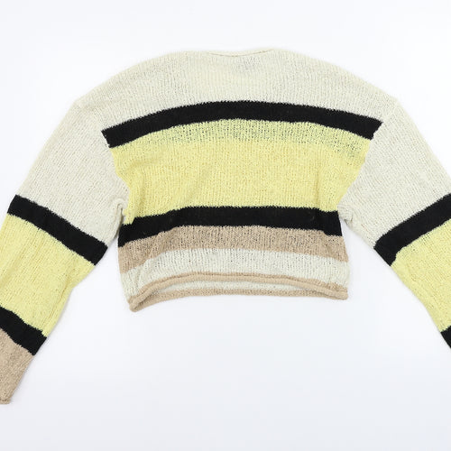 H&M  Womens Beige Striped  Pullover Jumper Size S