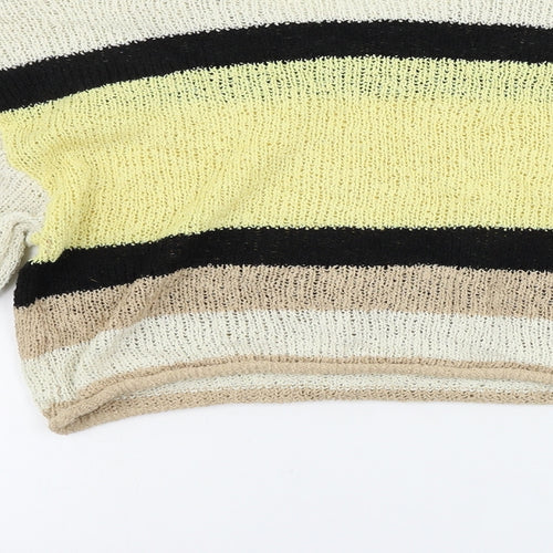 H&M  Womens Beige Striped  Pullover Jumper Size S