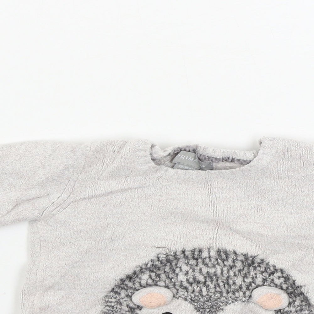 Primark Girls Grey   Pullover Jumper Size 12-18 Months