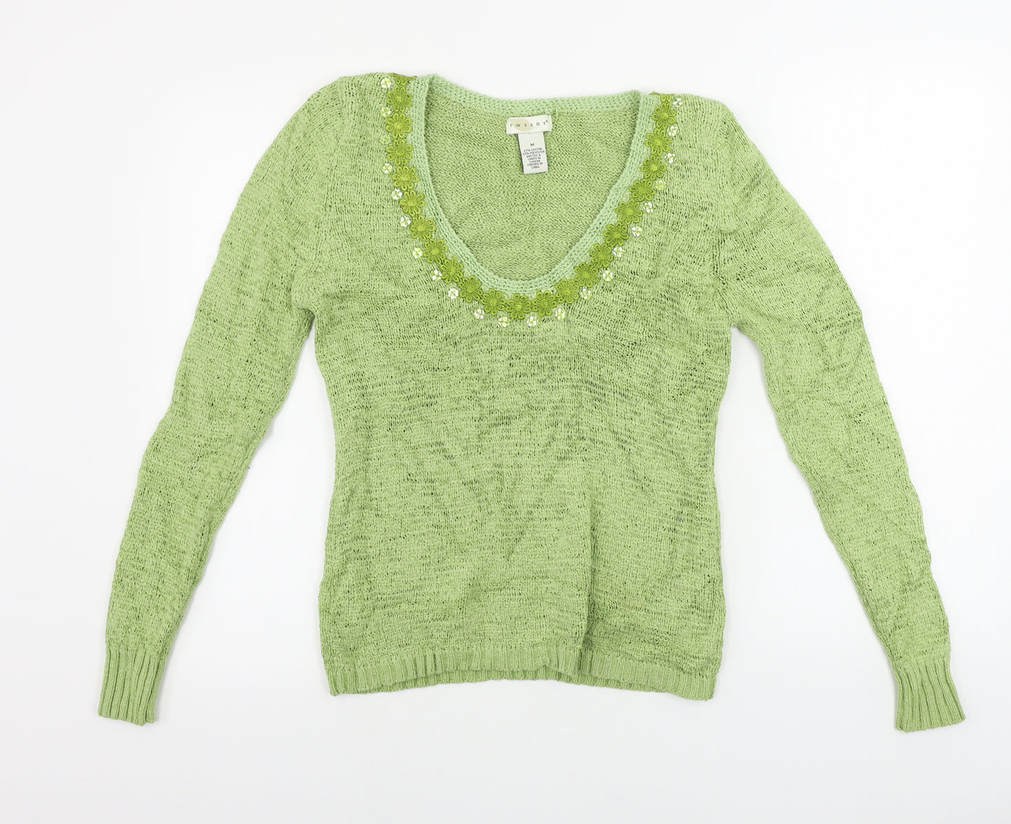 Tweeds Womens Green   Pullover Jumper Size M