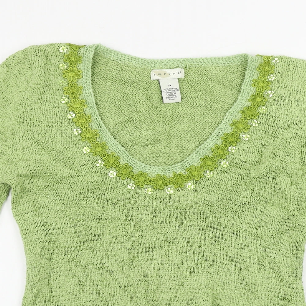 Tweeds Womens Green   Pullover Jumper Size M
