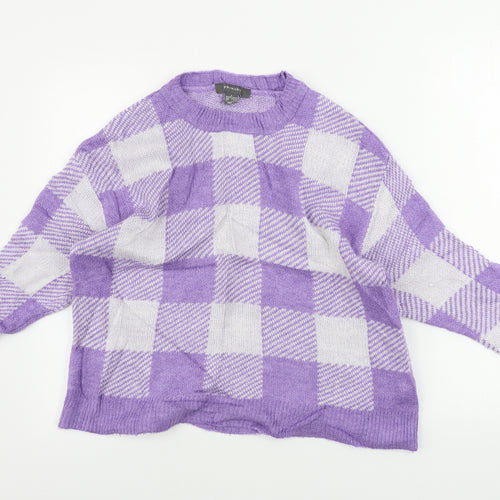 Primark  Womens Purple Check  Pullover Jumper Size S