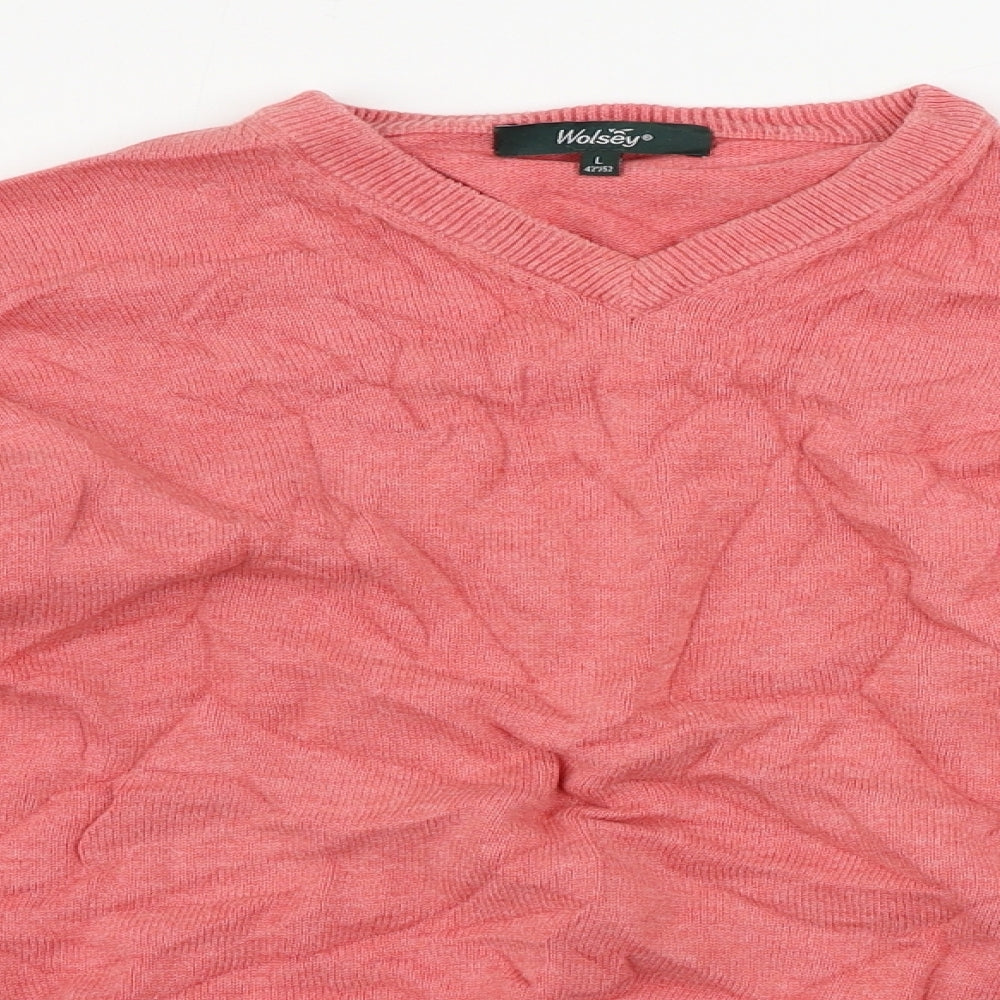wolesy  Mens Pink   Pullover Jumper Size L
