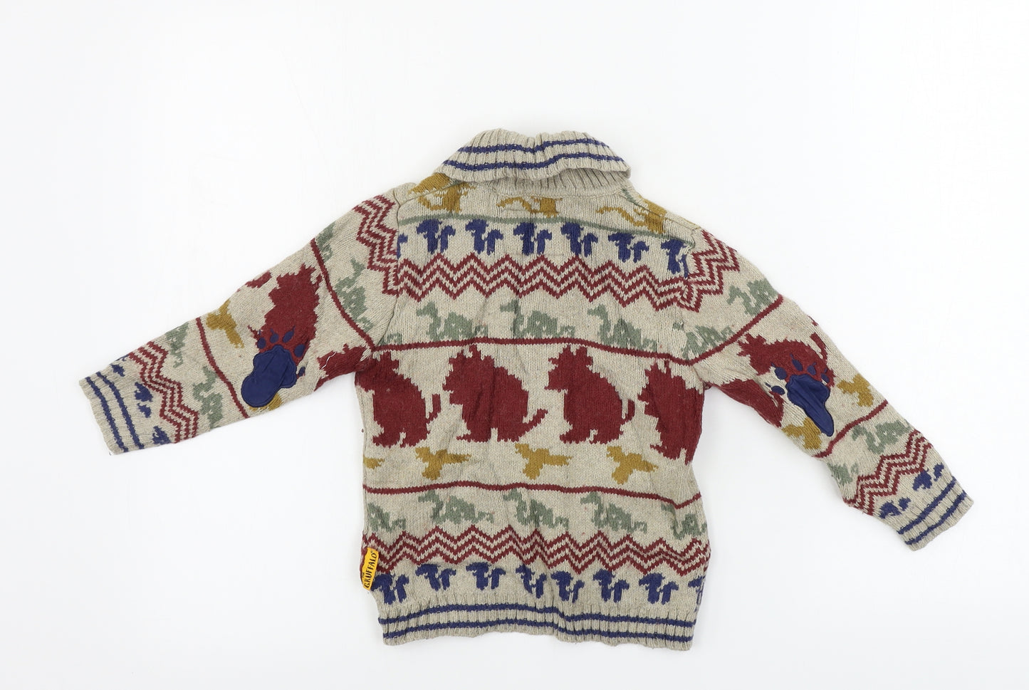TU Boys Brown Geometric  Pullover Jumper Size 2-3 Years