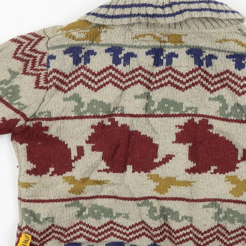 TU Boys Brown Geometric  Pullover Jumper Size 2-3 Years