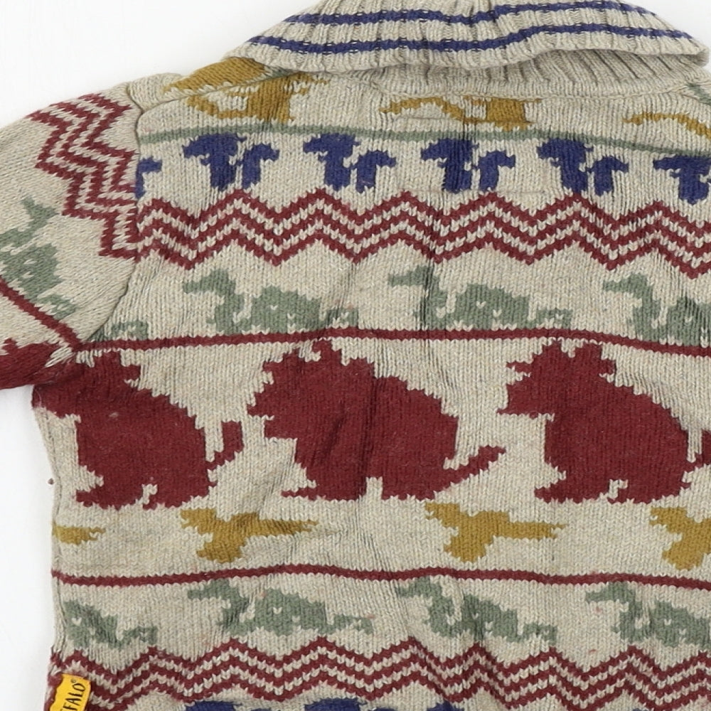 TU Boys Brown Geometric  Pullover Jumper Size 2-3 Years