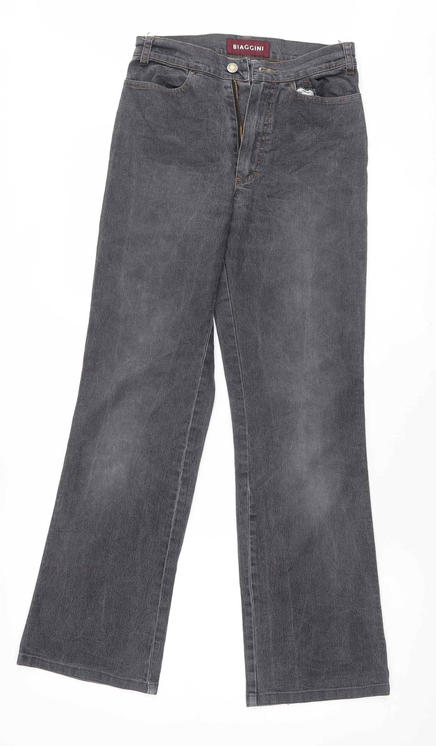 Biaggini Womens Grey   Bootcut Jeans Size 8 L29 in